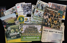 1980's-2000's Green Bay Packers Memorabilia Collection - Lot of Hundreds w/ Football Trading Cards, Pocket Schedules, Bumper Stickers, & More