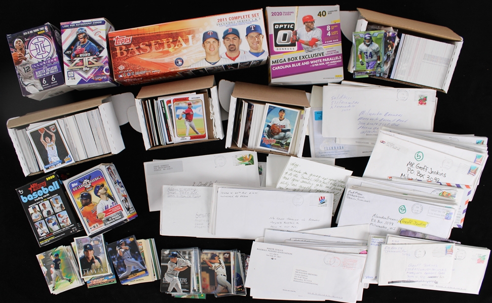 1980s-2020s Baseball Trading Card & Memorabilia Collection - Lot of Thousands w/ 2011 Topps Factory Set, Geoff Jenkins Fan Mail & More