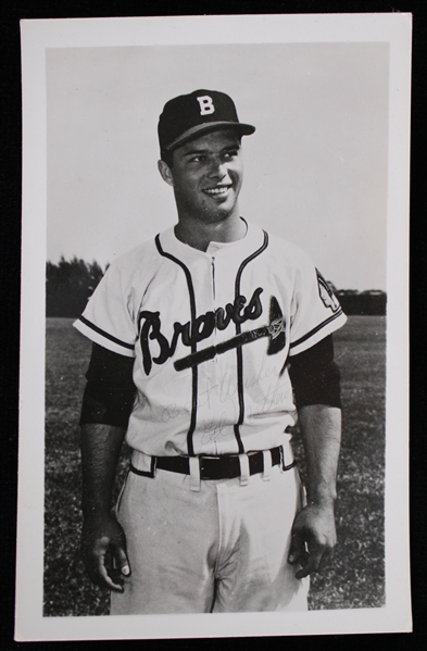 1952 Eddie Mathews Boston Braves 3.5" x 5.5" Rookie Season Postcard
