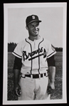 1952 Eddie Mathews Boston Braves 3.5" x 5.5" Rookie Season Postcard