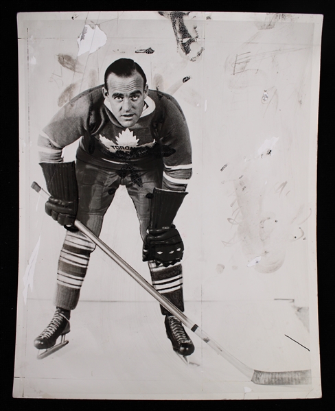 1936 King Clancy Toronto Maple Leafs 6.5" x 8.5" Original Photograph 