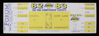 1983 Los Angeles Lakers The Forum Series C Home Game 4 Full Playoff Ticket