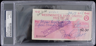 1961 Joan Collins Dynasty Actress Signed Check (PSA Slabbed Authentic)