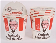 1969 Kentucky Fried Chicken Colonel Sanders Recipe Chicken Buckets - Lot of 8 w/ Lids