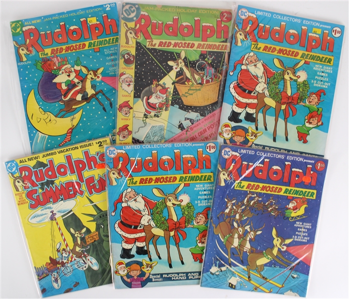 1975-78 Rudolph The Red Nosed Reindeer Oversize DC Comic Books - Lot of 6