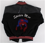 1990s Spiderman Quilted Wool/Leather Youth Size Jacket 