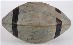 1950 Green Bay Packers Team Signed ONFL Bell Game Used Night Game Football w/ 35 Signatures Including Tony Canadeo, Billy Grimes & More (MEARS LOA / Full JSA Letter / Pepper Burruss Collection)