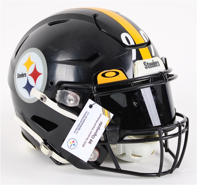 2022 Larry Ogunjobi Pittsburgh Steelers Game Worn Football Helmet (MEARS LOA / Steelers COA)