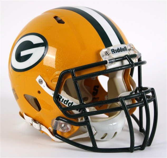 2010 Green Bay Packers Game Worn Football Helmet (MEARS LOA / Pepper Burruss Collection)