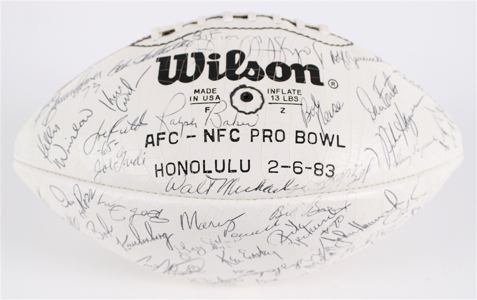 1983 AFC Pro Bowl Team Signed ONFL Rozelle Autograph Panel Football w/ 50 Signatures Including Dan Fouts, Jack Lambert, Marcus Allen & More (JSA / Pepper Burruss Collection)