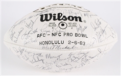 1983 AFC Pro Bowl Team Signed ONFL Rozelle Autograph Panel Football w/ 50 Signatures Including Dan Fouts, Jack Lambert, Marcus Allen & More (JSA / Pepper Burruss Collection)
