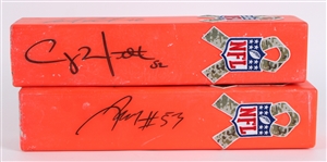 2012-16 Green Bay Packers Signed Salute to Service Game Used End Zone Pylons - Lot of 2 Signed by Aaron Rodgers, Clay Matthews, Mike Daniels & Nick Perry (MEARS LOA / JSA / Pepper Burruss Collection)