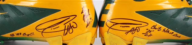 2012 Donald Driver Green Bay Packers Signed Game Worn Nike Cleats + Receiver Gloves (MEARS LOA / JSA / Pepper Burruss Collection) Final Season