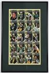 1998 Ron Wolf, Robert Brooks, LeRoy Butler & more GB Packers Signed 15x23 Framed Uncut Card Sheet (JSA/Pepper Burruss Collection)