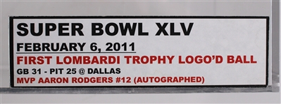 2011 Aaron Rodgers Green Bay Packers Signed ONFL Goodell Super Bowl XLV Football (JSA / Pepper Burruss Collection)