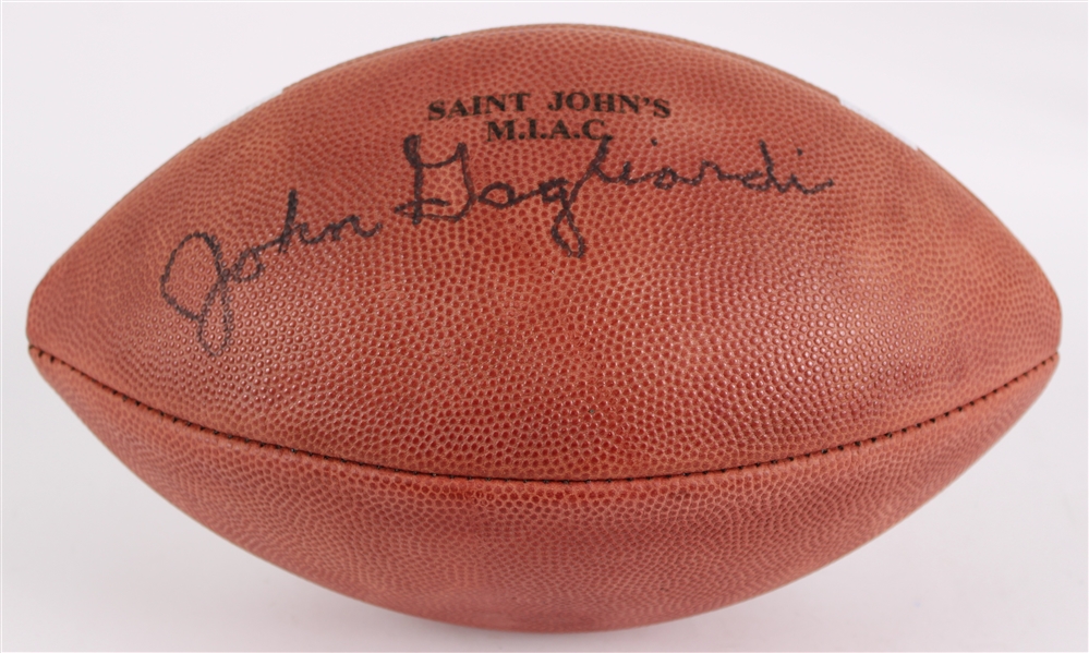 2010s John Gagliardi St. Johns University Head Coach Signed NCAA 1005 Football (JSA / Pepper Burruss Collection)