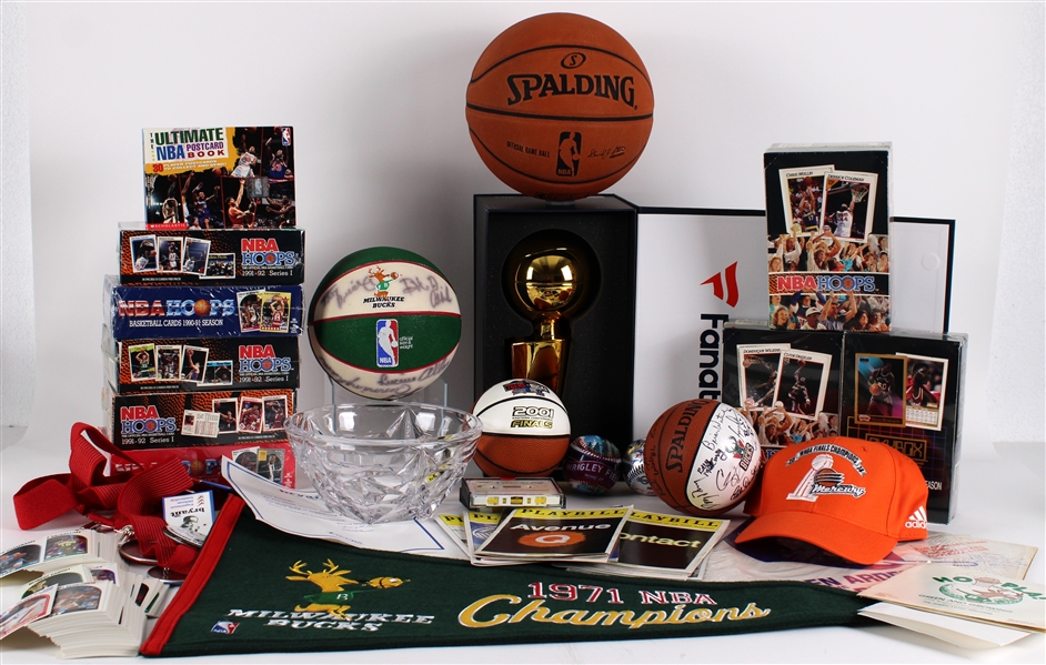 1990s-2000s Milwaukee Bucks Memorabilia, Trading Cards & more (Lot of 35+)