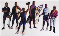 1989 Bo Jackson Nike Bo Knows Advertising Campaign Cut Out Figures - Lot of 6 (Pepper Burruss Collection)