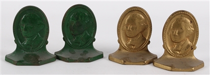 1928 George Washington 1st President of the United States Book Ends - Lot of 2 Sets