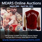 1994 (October 22) Mark "Too Sharp" Johnson Signed Title Fight Worn Jacket (MEARS LOA/JSA)