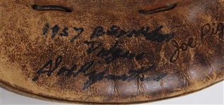 1957 Joe Pignatano Brooklyn Dodgers Signed Spalding Game Used Catcher's Mitt (MEARS LOA / JSA)
