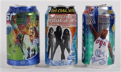 Joe Namath, Alonzo Mourning & Charlies Angels Full Throttle Pepsi Cans (Lot of 3)