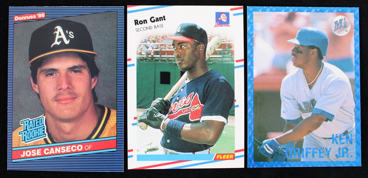 1986-91 Ken Griffey Jr. Jose Canseco Ron Gant Baseball Trading Cards - Lot of 3