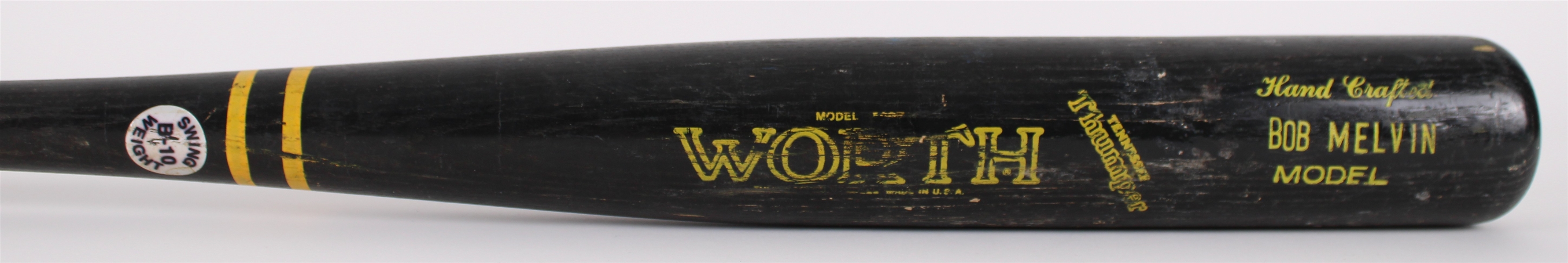 1985 Bob Melvin Detroit Tigers Worth Professional Model Game Used Bat (MEARS LOA) Rookie Season