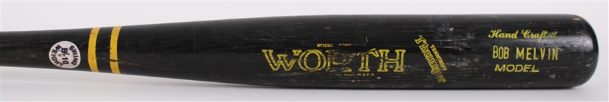 1985 Bob Melvin Detroit Tigers Worth Professional Model Game Used Bat (MEARS LOA) Rookie Season