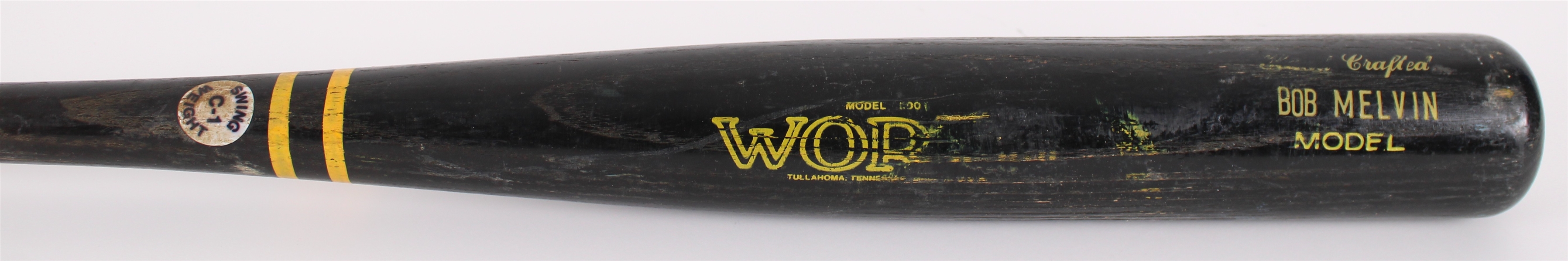 1985 Bob Melvin Detroit Tigers Worth Professional Model Game Used Bat (MEARS LOA) Rookie Season