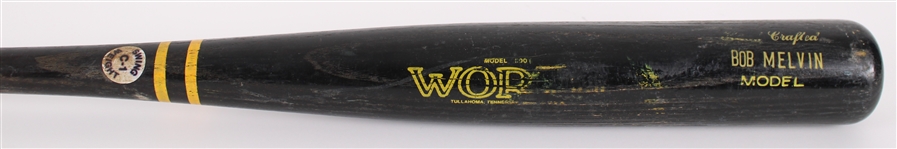 1985 Bob Melvin Detroit Tigers Worth Professional Model Game Used Bat (MEARS LOA) Rookie Season