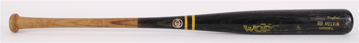 1985 Bob Melvin Detroit Tigers Worth Professional Model Game Used Bat (MEARS LOA) Rookie Season