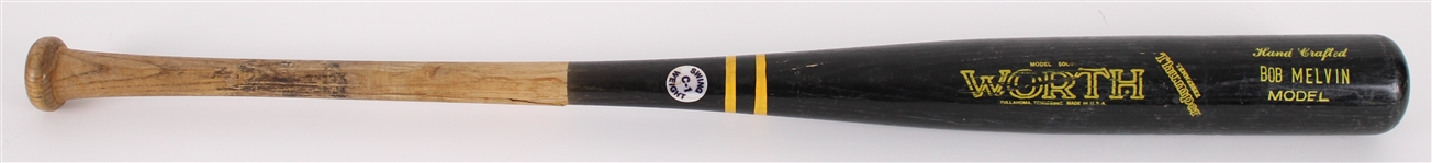 1985 Bob Melvin Detroit Tigers Worth Professional Model Game Used Bat (MEARS LOA) Rookie Season