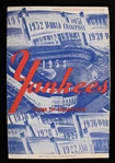 1953 New York Yankees Official Program and Score Card