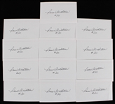 1960-67 Ross Fichtner (d.2022) Cleveland Browns Signed Index Cards (JSA) (Lot of 13)