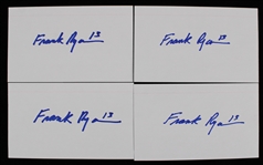 1962-68 Frank Ryan (d.2024) Cleveland Browns Signed Index Cards (JSA) (Lot of 4)