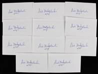 1964-66 Dick Modzelewski (d.2018) Cleveland Browns Signed Index Cards (JSA) (Lot of 11)