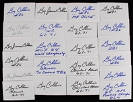 1962-71 Gary Collins Cleveland Browns Signed Index Cards (JSA) (Lot of 22)