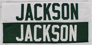 1990s-2000s Jackson Green Bay Packer Jersey Name Plates (Lot of 2)