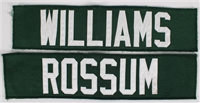 1990s-2000s Allan Rossum and Williams Green Bay Packers Jersey Name Plates (Lot of 2)