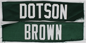 1990s-2000s Dotson and Brown Green Bay Packers Jeresy Name Plates (Lot of 2)