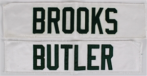 1990s-2000s Leroy Butler and Robert Brooks Green Bay Packers Jersey Name Plates (Lot of 2)