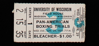 1959 (April 28th) Cassius Clay Field House Madison WI Pan American Boxing Trials Rare Ticket Stub w/ Olympic Program 