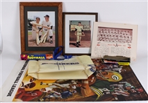 Vintage 18x20 Football Game w/ 15x18 Framed Mantle / Berra Photo & more (Lot of 8)