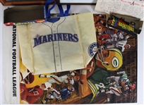Vintage 18x20 Football Game w/ 15x18 Framed Mantle / Berra Photo & more (Lot of 8)