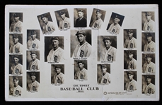 1934 American League Champion Detroit Tigers 3.25" x 5.25" Postcard