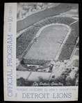 1939 Green Bay Packers Detroit Lions City Stadium Game Program (Pepper Burruss Collection)