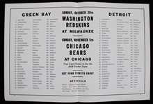 1939 Green Bay Packers Detroit Lions City Stadium Game Program (Pepper Burruss Collection)