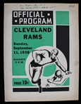1938 Green Bay Packers Cleveland Rams City Stadium Game Program (Pepper Burruss Collection)