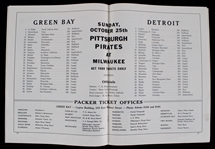1936 Green Bay Packers Detroit Lions City Stadium Game Program (Pepper Burruss Collection)